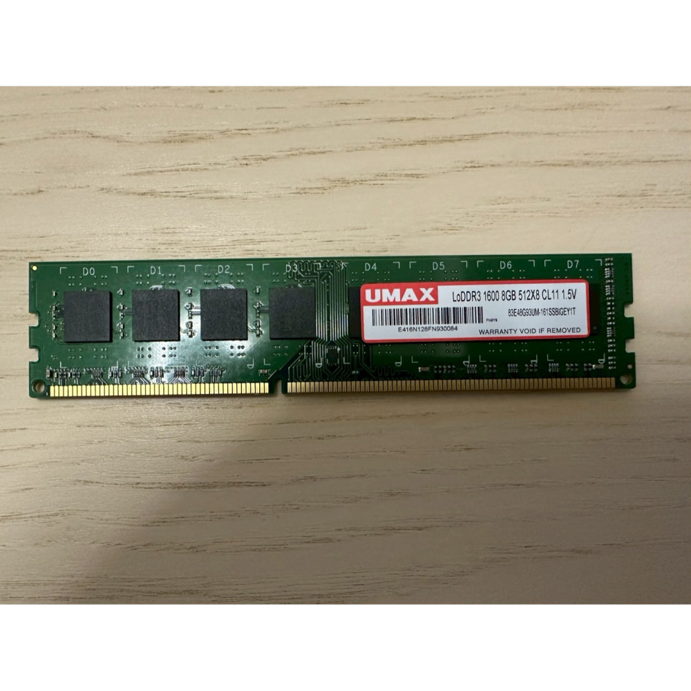 UMAX DDR3 1600 8GB 512X8 桌上型記憶體-細節圖2
