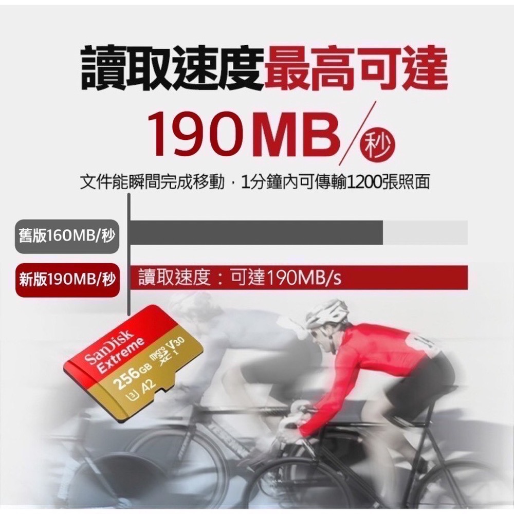 公司貨享保固 Sandisk A2 記憶卡 運動攝影機 空拍機專用款 32G 64G 128G 256G EA305-細節圖3