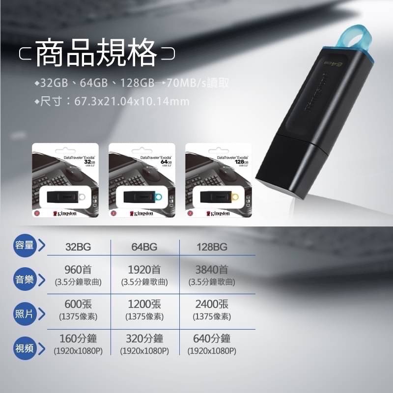 金士頓 DataTraveler® Exodia DTX隨身碟 Kingston 32g 128g 隨身碟 EA385-細節圖8