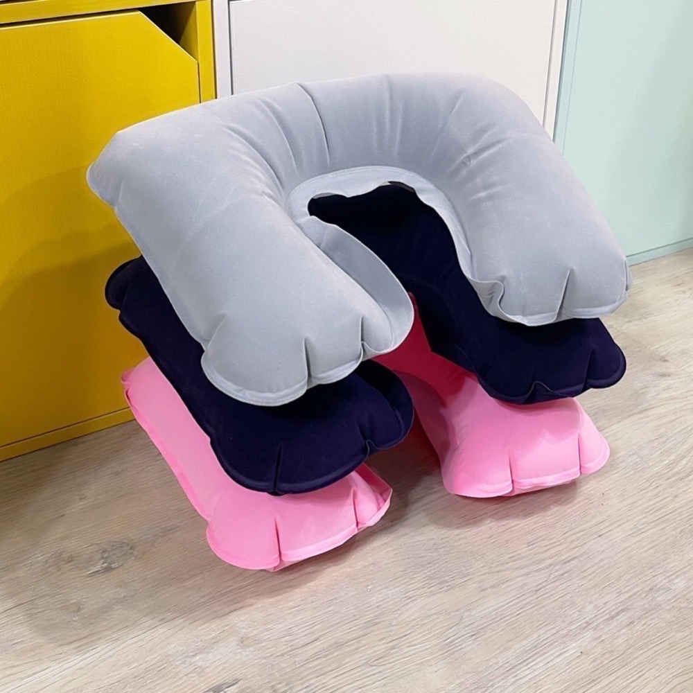 充氣U型頭枕 充氣枕 U型枕 趴睡枕 充氣枕頭 頭枕 枕頭 旅行枕 午睡枕 車枕 護頸護脖枕 旅遊枕頭 EA474-細節圖4