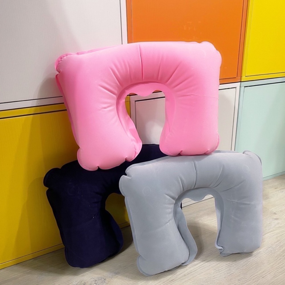 充氣U型頭枕 充氣枕 U型枕 趴睡枕 充氣枕頭 頭枕 枕頭 旅行枕 午睡枕 車枕 護頸護脖枕 旅遊枕頭 EA474-細節圖5