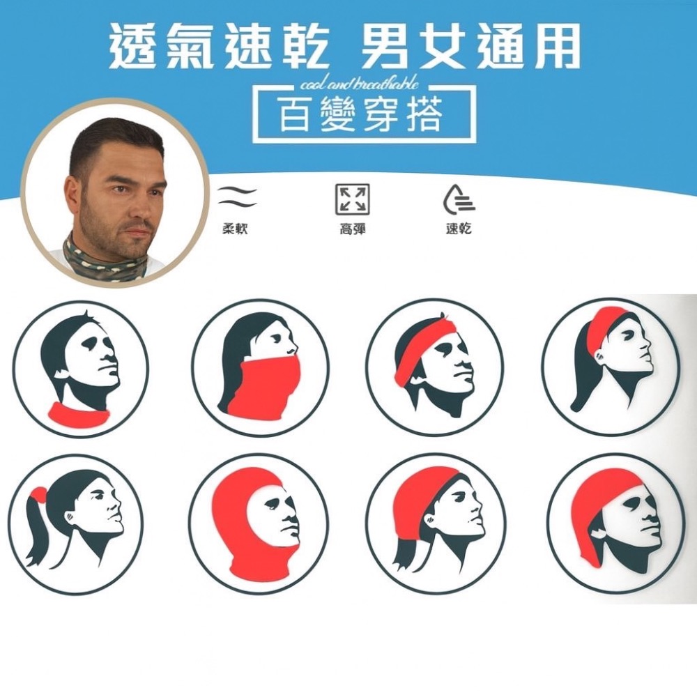 防曬頭巾 防曬頭套 防曬面罩 防曬 頭巾 涼感頭套 機車防曬頭套 遮陽頭套 冰絲頭套 脖套 涼感面罩 面罩 EA492-細節圖7