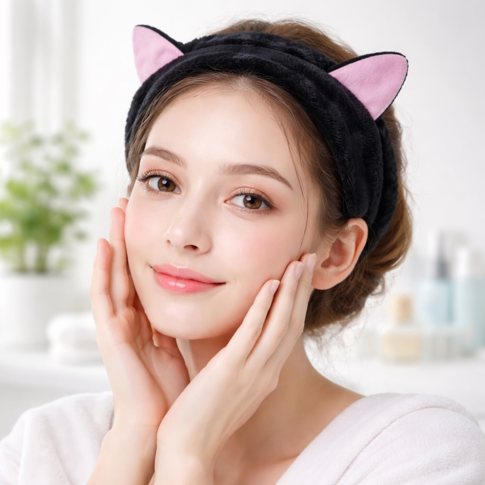 貓耳束髮帶 可愛貓咪耳朵髮帶 化妝面膜髮帶 貓耳髮帶 束髮帶 洗臉帶 貓咪 貓耳 髮帶 髮箍 可愛髮帶 EA521-細節圖8