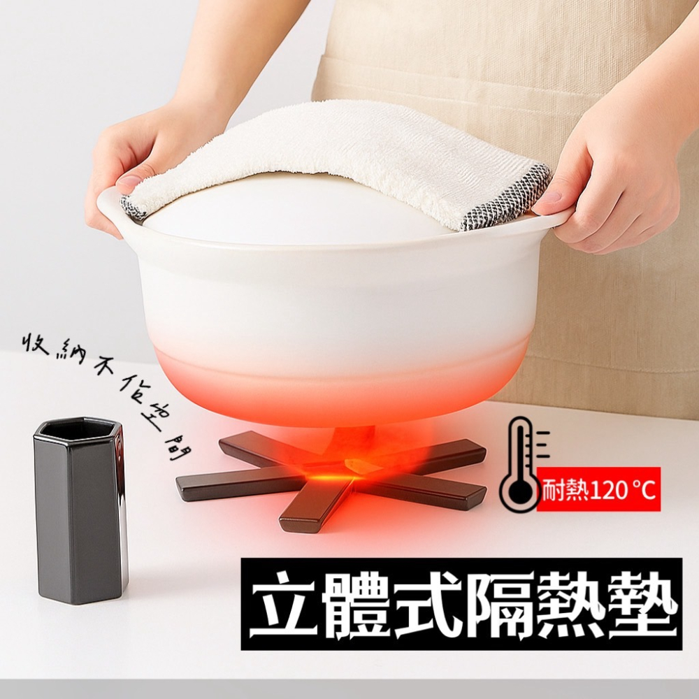折疊花形隔熱墊 折疊隔熱墊 防燙墊 鍋墊 盤墊 餐桌墊 隔熱墊 可折收隔熱墊 隔熱防燙 創意隔熱墊 EA468-細節圖3