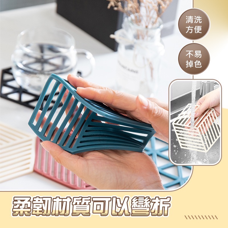 六邊型矽膠隔熱墊 隔熱墊 耐熱墊 防熱墊 餐墊 杯墊 茶具碗墊 防滑鍋墊 碗墊 茶杯墊 矽膠墊 矽膠隔熱墊 EA452-細節圖6