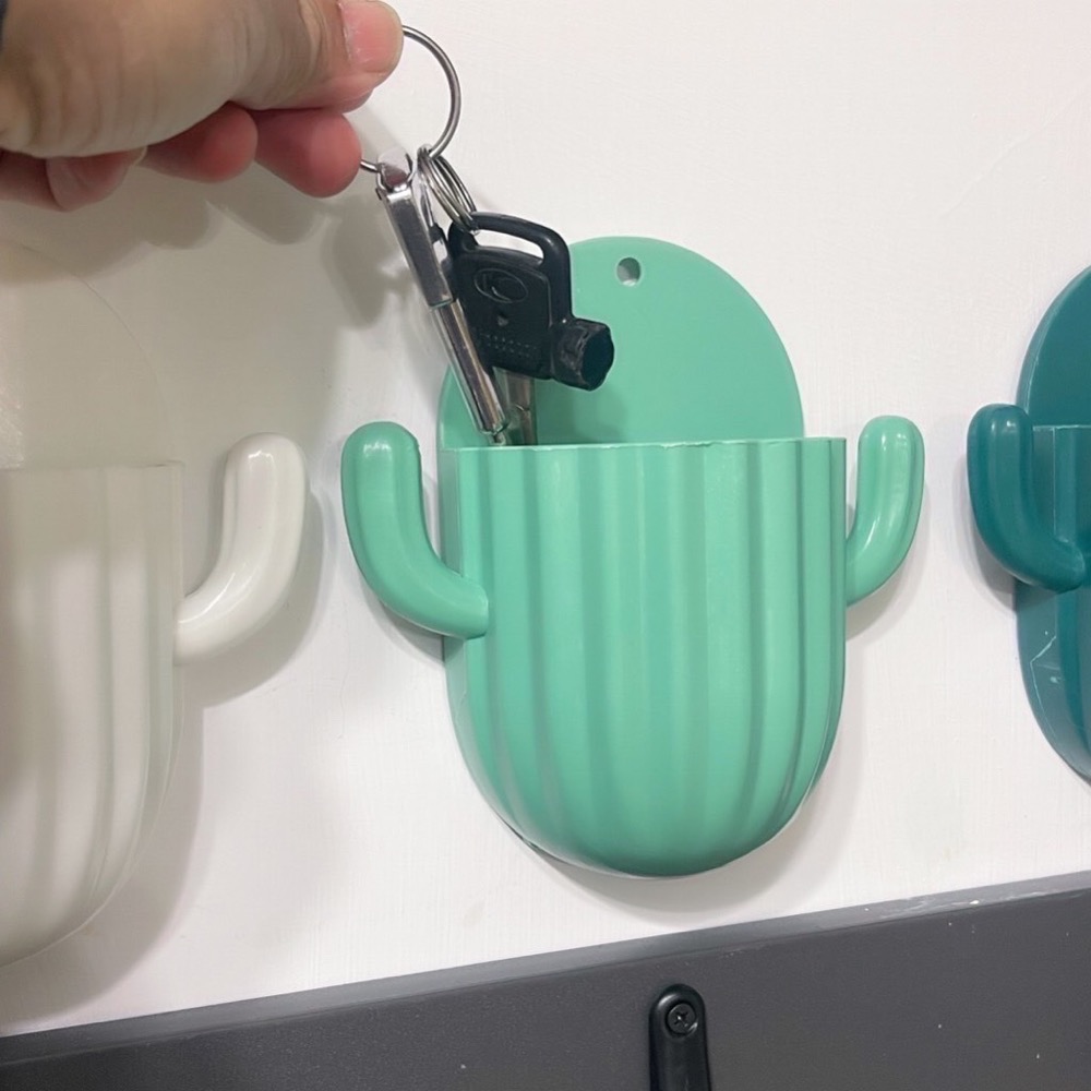 仙人掌黏貼式置物架 無痕置物架 餐具架 廚房收納架 浴室收納架 置物籃 置物架 收納盒 浴室架 浴室置物架 EA479-細節圖2