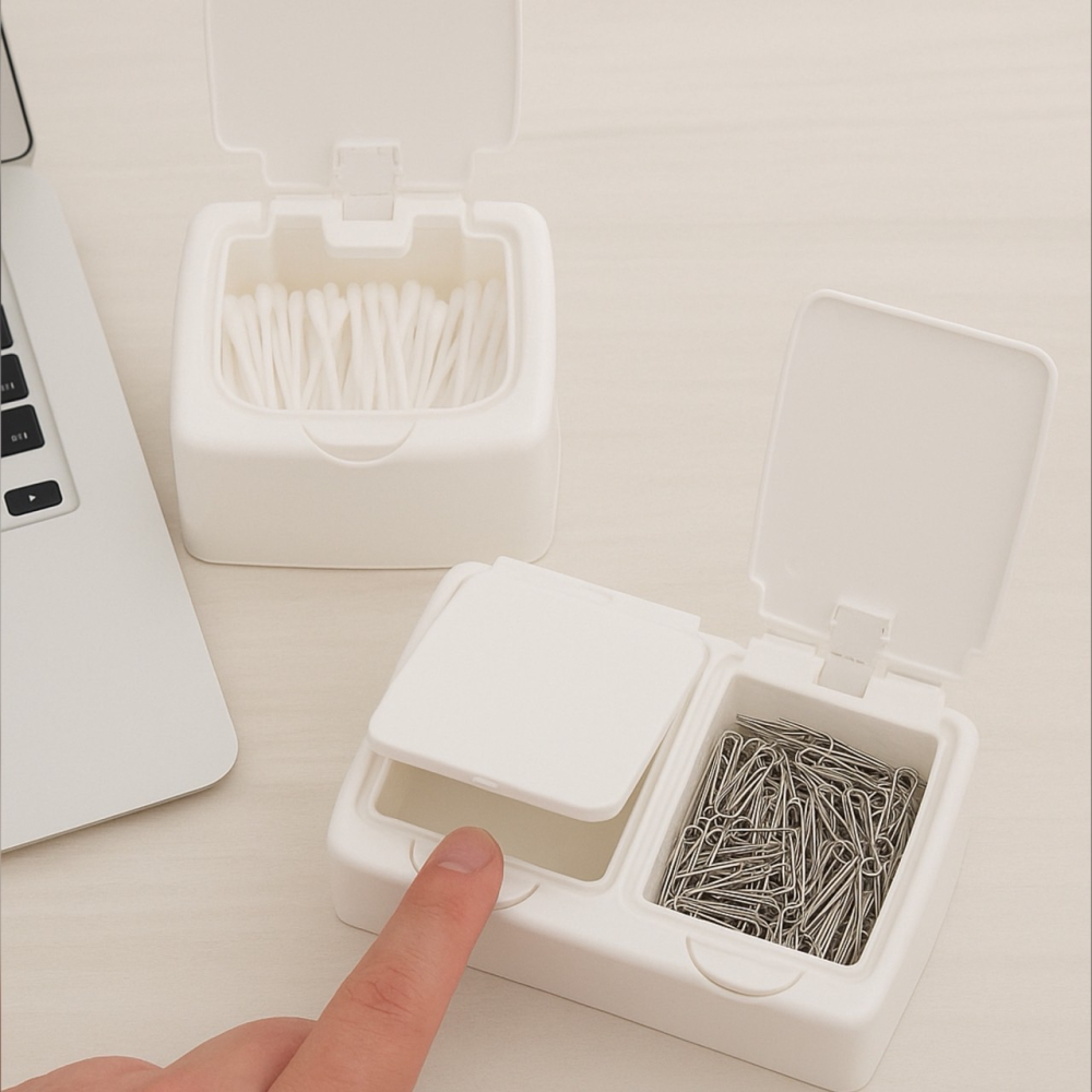 彈跳防塵收納盒 彈跳收納盒 方盒 長方盒 空盒 PP盒 盒子 塑膠盒子 塑膠收納盒 收納盒 收納 防塵盒 EA373-細節圖6