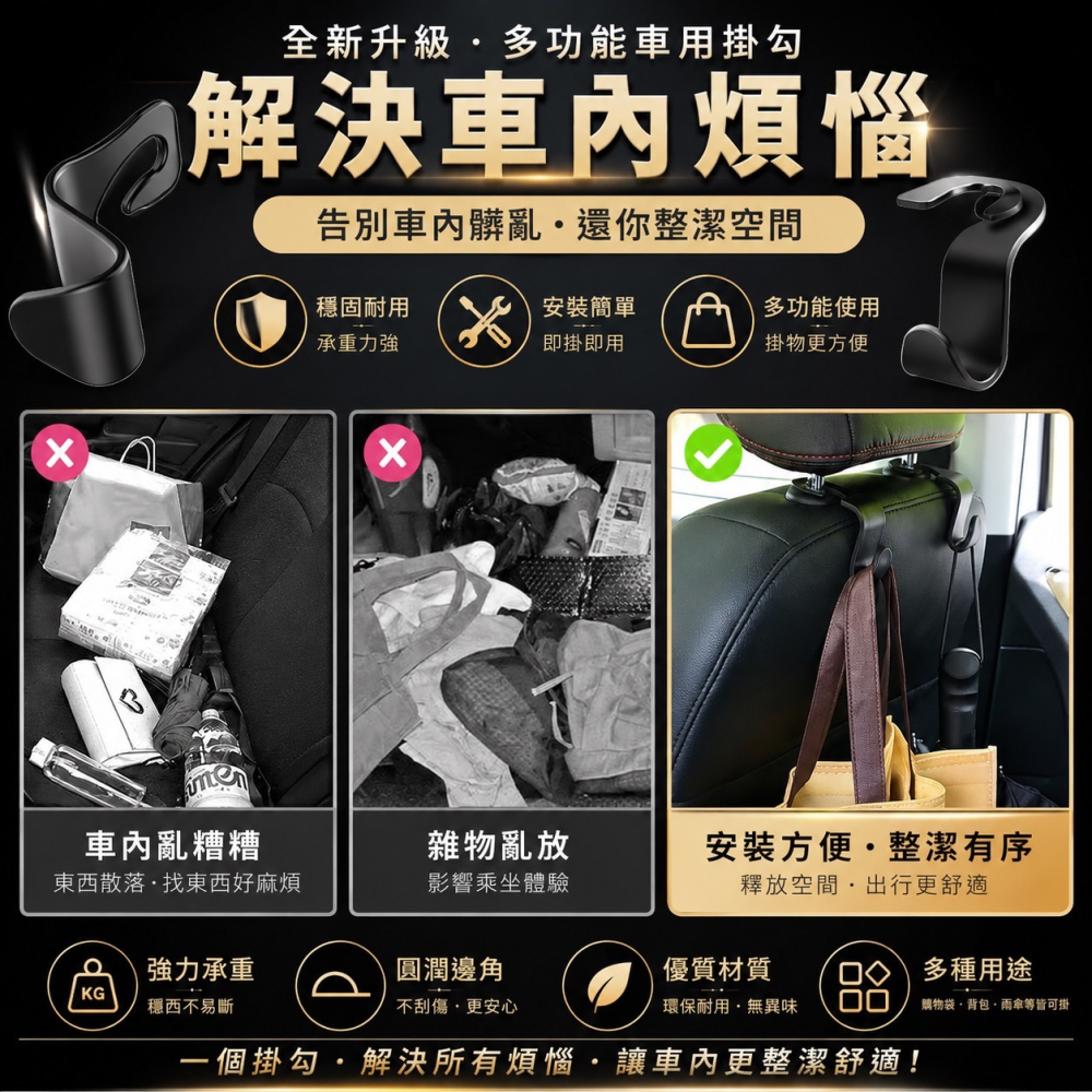 汽車椅背掛鈎 椅背掛勾 汽車頭枕掛鉤 汽車收納 汽車掛鉤 創意車內車載掛鉤 汽車掛鉤 椅背掛鉤 汽車置物 EA703-細節圖3
