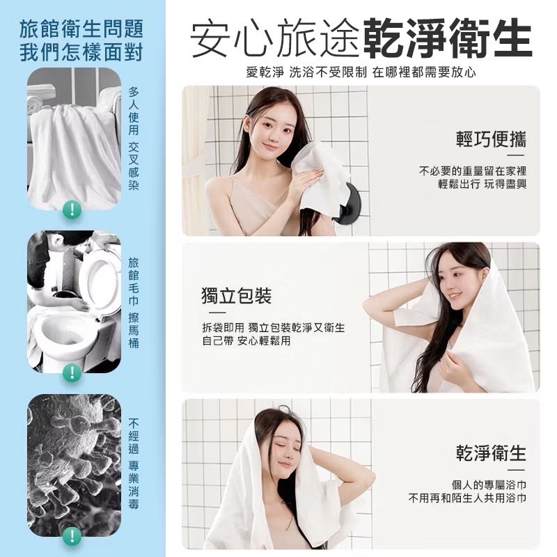 獨立包裝 一次性浴巾 拋棄式毛巾 加厚 洗臉巾 拋棄式浴巾 免洗浴巾 浴巾 毛巾 大毛巾 旅行浴巾 EA920-細節圖6