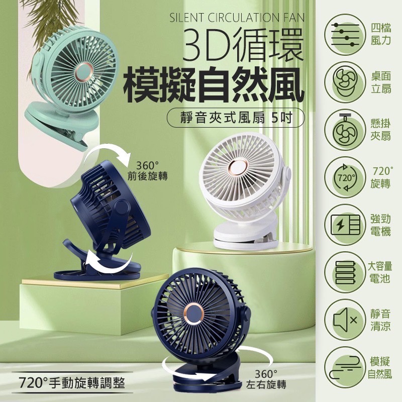 台灣現貨 USB風扇 夾扇 推車風扇 電風扇 嬰兒車風扇 靜音風扇 隨身風扇 夾式風扇 風扇 夾式電風扇 OA0024-細節圖2