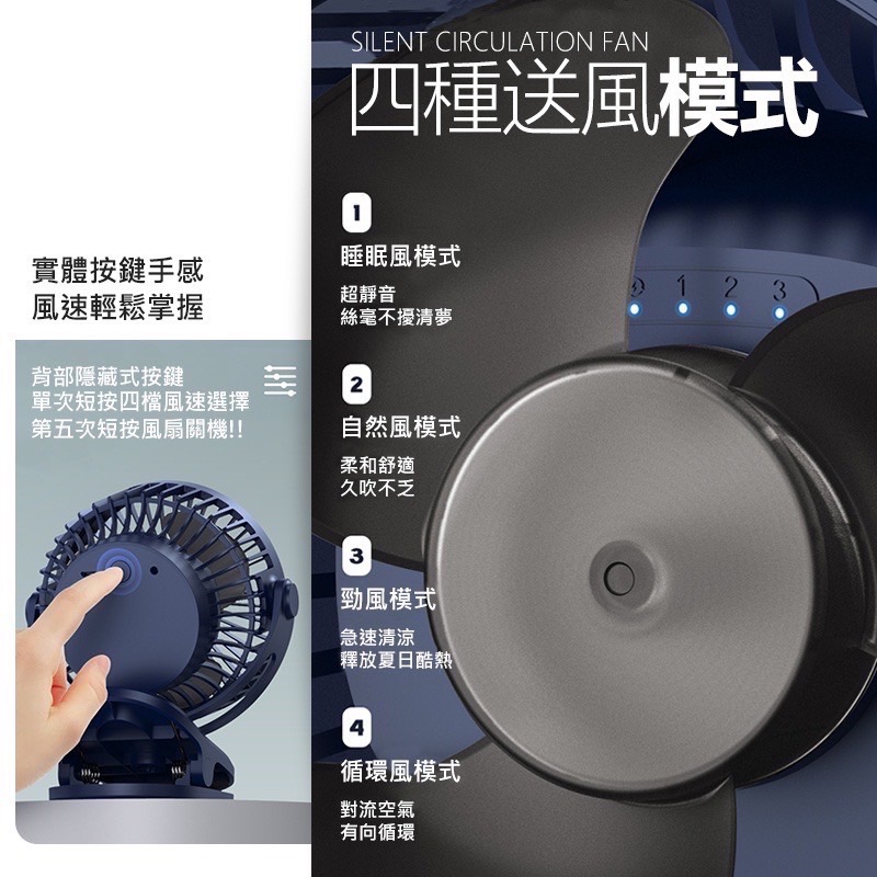台灣現貨 USB風扇 夾扇 推車風扇 電風扇 嬰兒車風扇 靜音風扇 隨身風扇 夾式風扇 風扇 夾式電風扇 OA0024-細節圖4