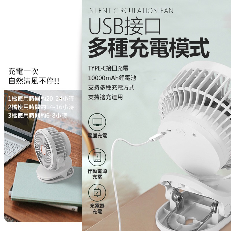 台灣現貨 USB風扇 夾扇 推車風扇 電風扇 嬰兒車風扇 靜音風扇 隨身風扇 夾式風扇 風扇 夾式電風扇 OA0024-細節圖8