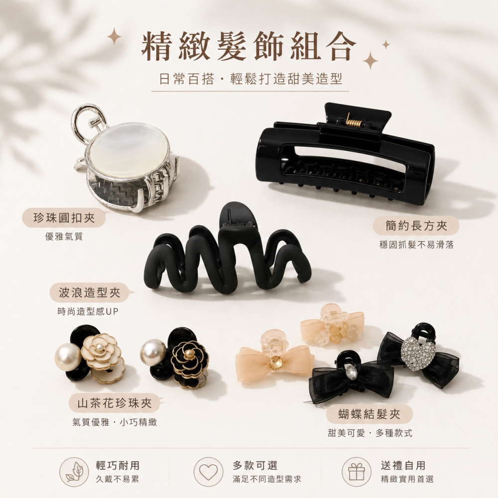 迷你小抓夾 飾品夾 小抓夾 馬尾夾 鯊魚夾 瀏海夾 髮夾 髮飾 抓夾 飾品 髮夾鯊魚夾 頭飾 GA0180 GA0188-細節圖7