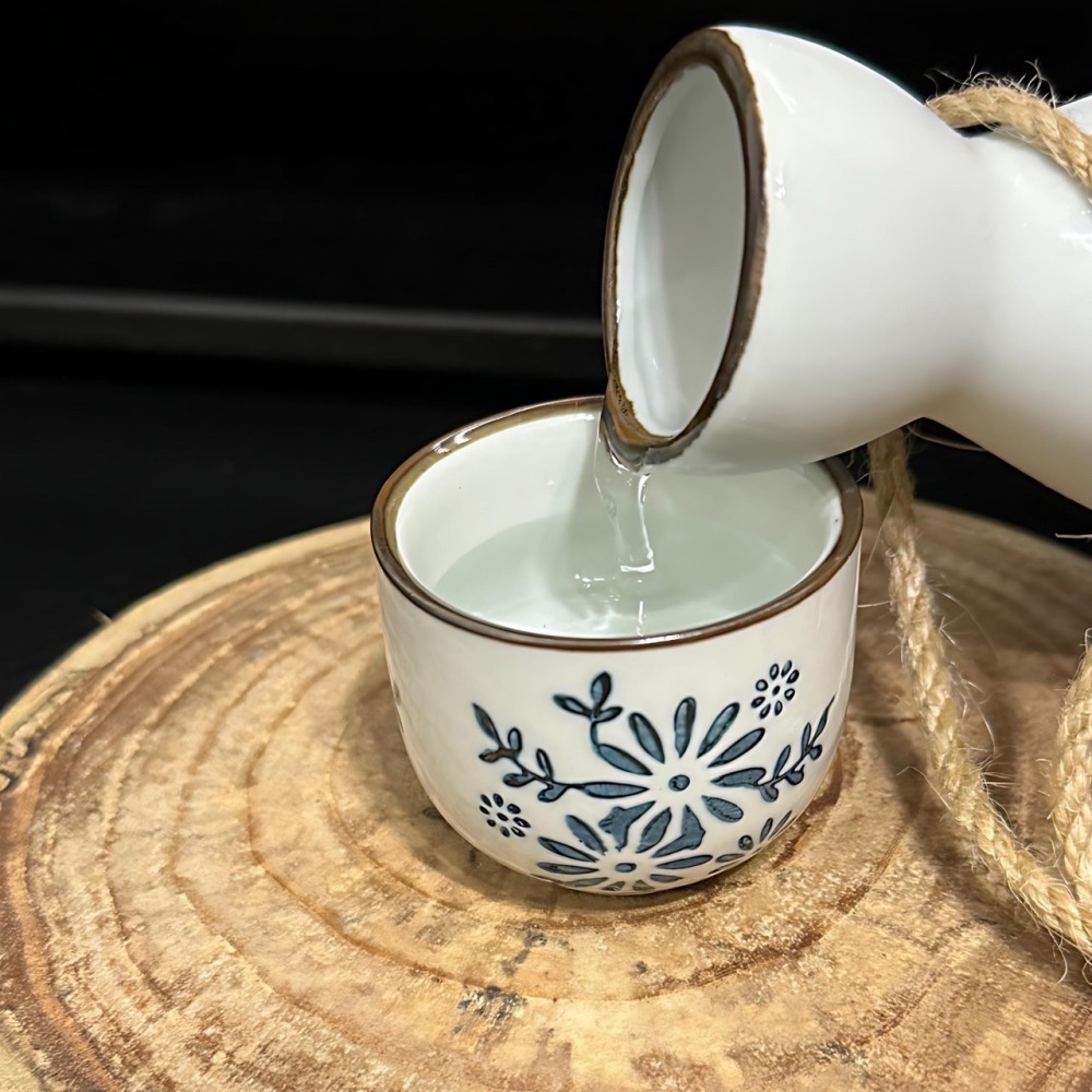 日式清酒壺 清酒壺 陶瓷溫酒壺 燒酒杯 溫酒壺 清酒壺套裝 溫酒器 燙酒壺 熱酒壺 家用黃酒瓶 白酒杯 酒杯 EA394-細節圖5