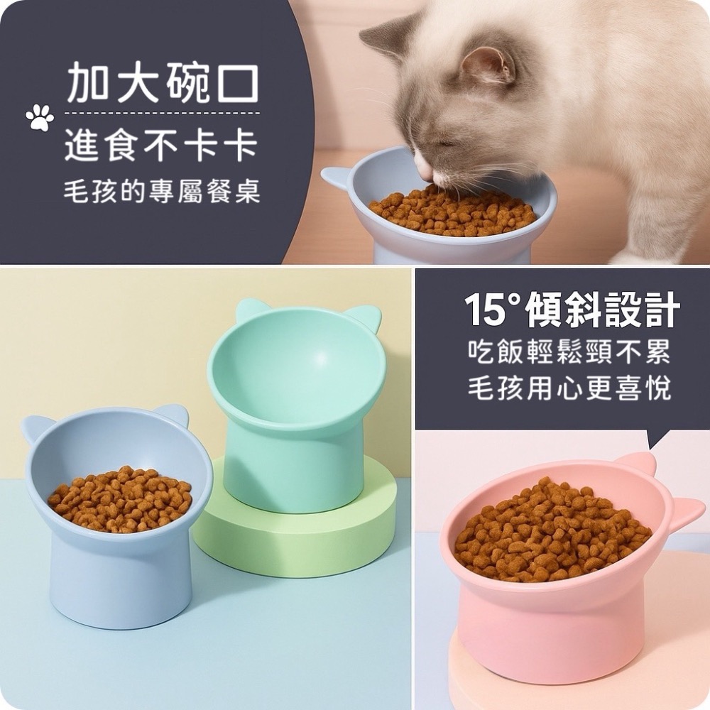 寵物傾斜高腳碗 寵物護頸碗 寵物高腳碗 寵物斜口碗 高腳碗 斜口碗 護頸碗 架高碗 護頸寵物碗 貓碗 寵物 EA880-細節圖3