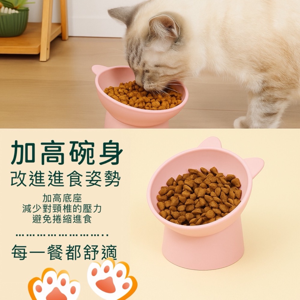 寵物傾斜高腳碗 寵物護頸碗 寵物高腳碗 寵物斜口碗 高腳碗 斜口碗 護頸碗 架高碗 護頸寵物碗 貓碗 寵物 EA880-細節圖6