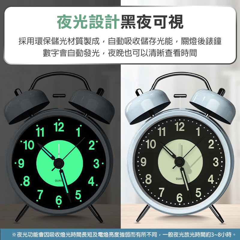 復古夜光小鬧鐘 夜光鬧鐘 靜音鬧鐘 復古鬧鐘 打鈴鬧鐘 超大聲鬧鐘 床頭鬧鐘 大聲鬧鐘 復古小鬧鐘 小鬧鐘 MA0039-細節圖5
