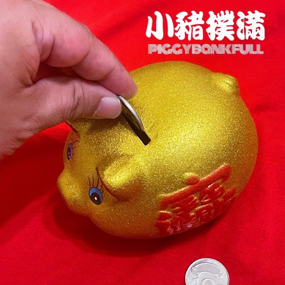 金豬撲滿 撲滿 存錢筒 金豬存錢筒 小豬撲滿 儲蓄 過年小物 硬幣 擺飾 居家生活用品 豬公 存錢 收納 EA453-細節圖6