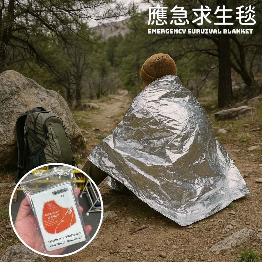 鋁箔毯 求生毯 野外生存急救毯 救生毯 保溫毯 應急毯 保溫救生 地震救援毯 防風毯 露營 登山 防水 保暖 EA500-細節圖6