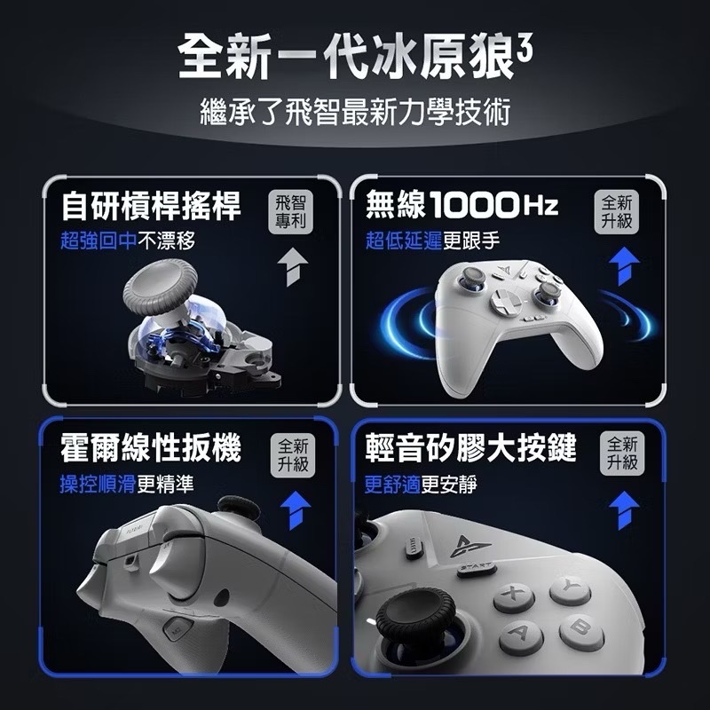 信星科技 飛智 冰原狼3 槓桿搖桿 遊戲手把 支援Switch Steam 無線手把 電腦手把 浩劫重生 AA0047-細節圖8