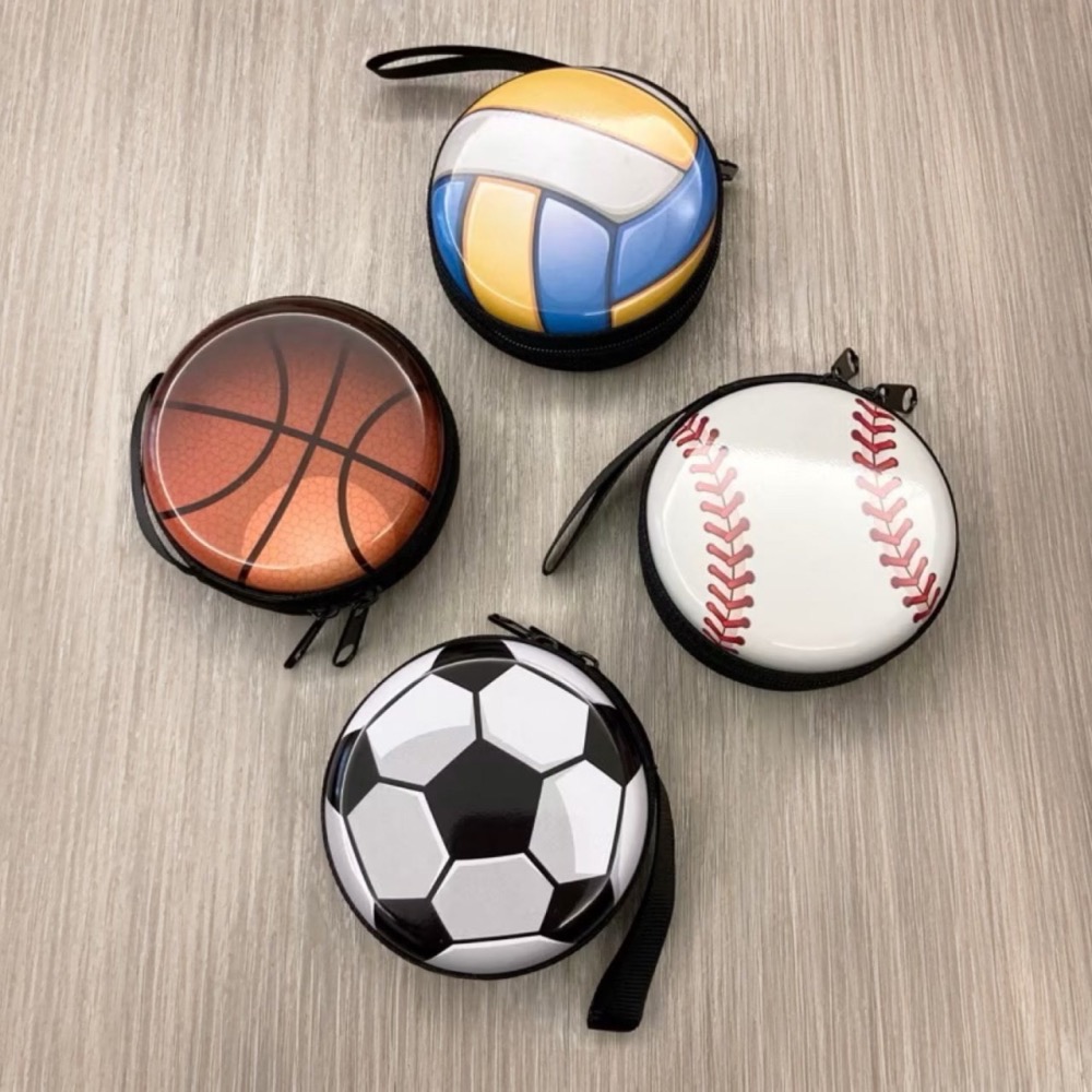 硬殼零錢包 棒球 排球 足球 籃球 造型零錢包 零錢包 耳機收納包 拉鍊小零錢包 零錢收納 耳機包 拉鍊包 EA697-細節圖4