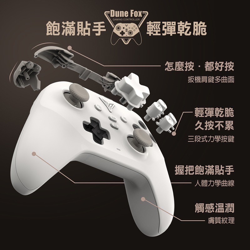信星科技 飛智 DuneFox 沙漠狐 雙霍爾 遊戲手把 支援Switch 無線手把 任天堂 瑪利歐 搖桿 EA1009-細節圖2