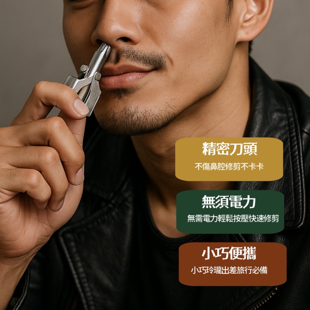 鼻毛修剪器 鼻毛器 不鏽鋼鼻毛修剪器 鼻毛剪 剪鼻毛 修鼻毛 修毛刀 手動鼻毛器 修剪器 EA735-細節圖4