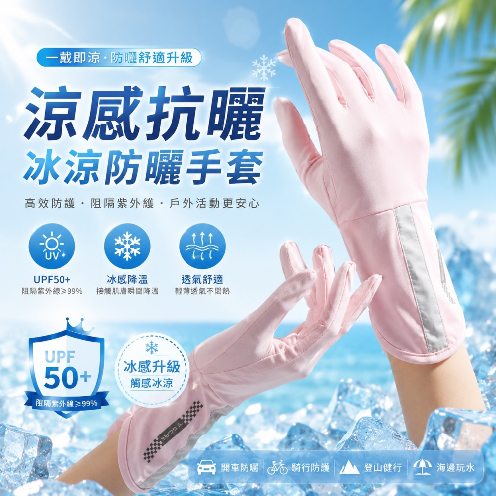 冰絲涼感手套 防曬手套 翻指手套 騎車手套 涼感手套 機車手套 自行車手套 防風手套 防水手套 短手套 手套 EA750-細節圖6