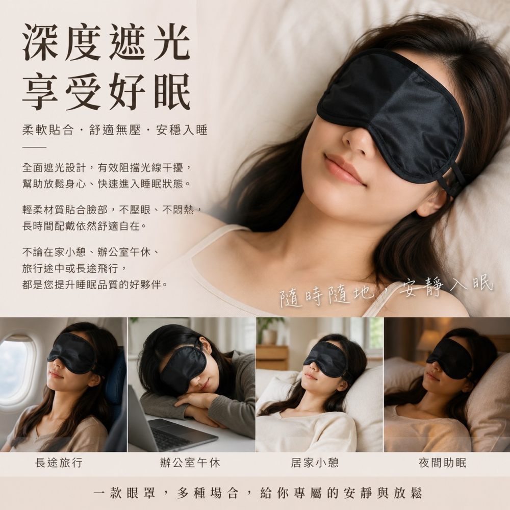 遮光眼罩 眼罩 一次性眼罩 眼罩 旅行眼罩 雙鬆緊帶 黑色眼罩 黑色眼罩 拋棄式 避光眼罩 透氣眼罩 睡眠罩 EA754-細節圖4