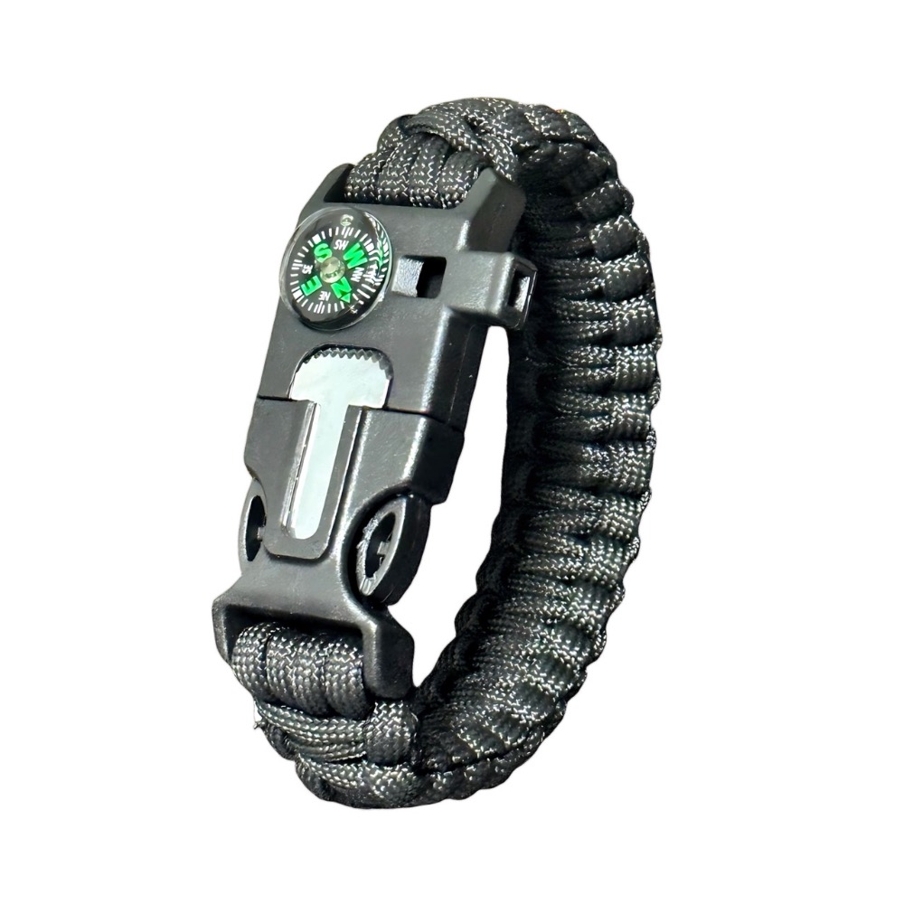 5合1求生手鍊 求生手環 指南針手環 哨子手環 打火石 指南針 哨笛 7芯傘繩 傘繩扣 背包 插扣 登山 EA825-規格圖7
