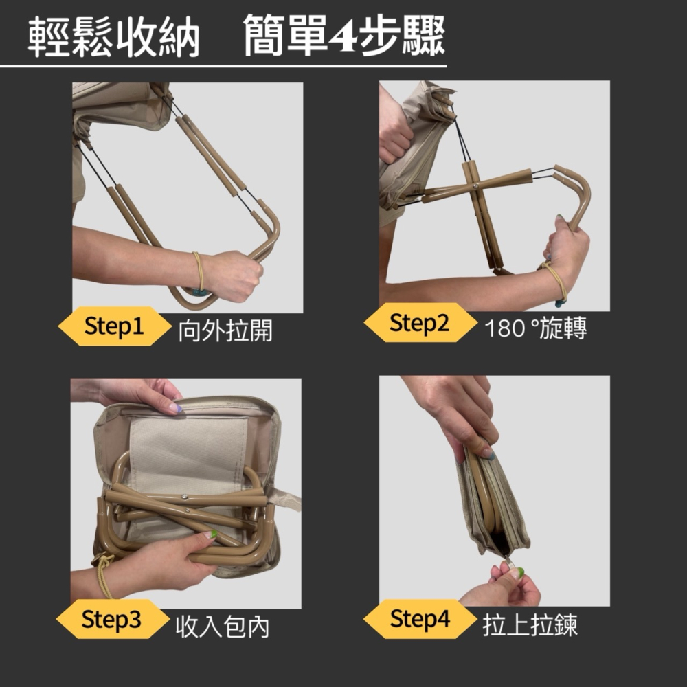 手包式折疊椅 口袋椅 小板凳 摺疊椅 折疊椅 椅子 釣魚椅 排隊椅 露營椅 登山椅 手包折疊凳 童軍椅 椅 EA829-細節圖6