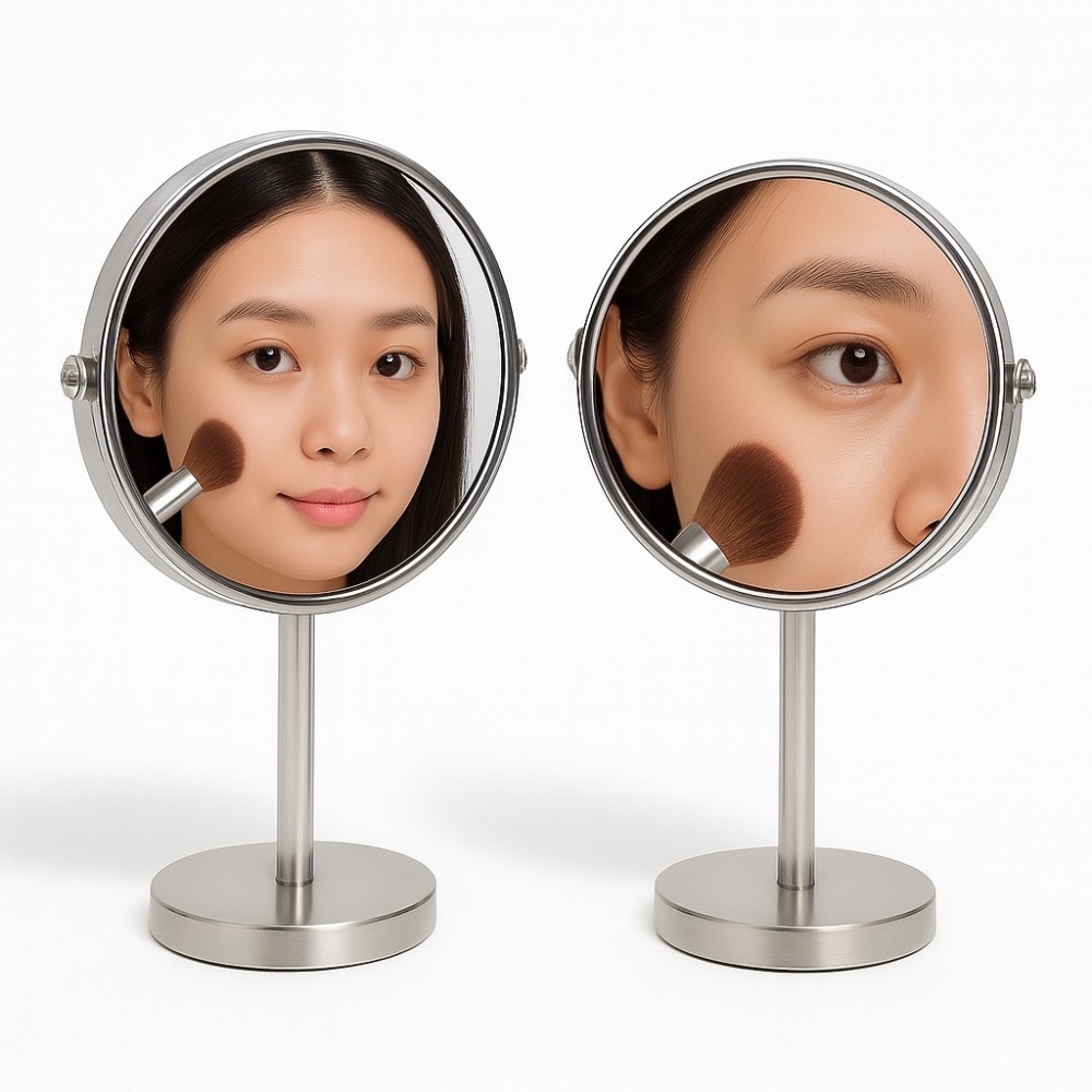 桌面化妝鏡 立式雙面桌鏡 放大化妝鏡 旋轉鏡 雙面化妝鏡 鏡子 化妝鏡 雙面鏡 雙面桌鏡 2倍放大化妝鏡 EA835-細節圖8