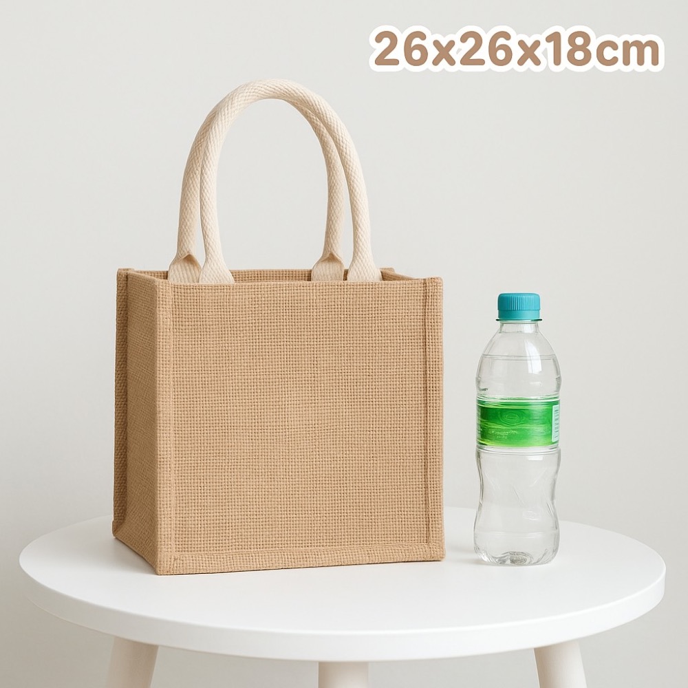 手提麻布包 麻布手提袋 購物袋 麻布袋 手提袋 手提包 麻布包 收納袋 棉麻袋 環保袋 防水袋 便當袋 EA871-規格圖10