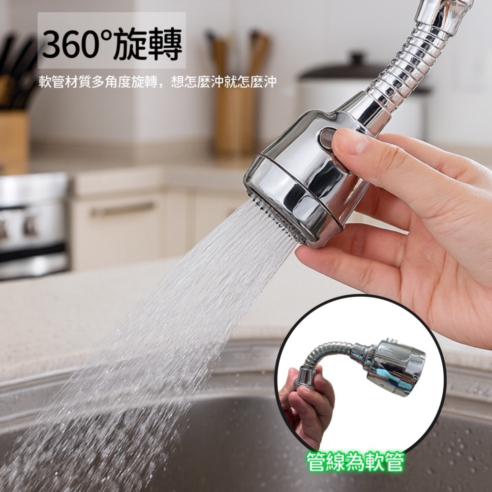 兩段增壓水龍頭 360度水龍頭 省水水龍頭 防濺水龍頭 起泡節水器 節水器 增壓水柱 起泡器 花灑 水柱 EA884-細節圖5
