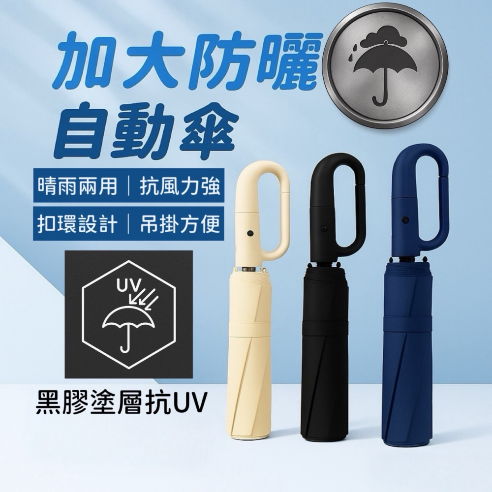 扣環自動傘 自動傘 雨傘 摺疊傘 晴雨傘 遮陽傘 陽傘 抗UV 大雨傘 扣環傘 扣環雨傘 太陽傘 遮陽傘 EA902-細節圖8