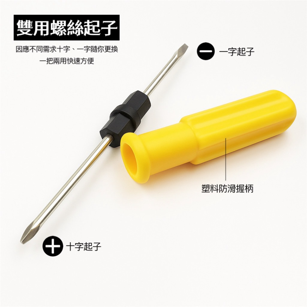 雙用螺絲起子 十字 一字 螺絲起子 十字起子 一字起子 起子 螺絲刀 手工具 維修起子 維修工具 雙用起子 EA475-細節圖8