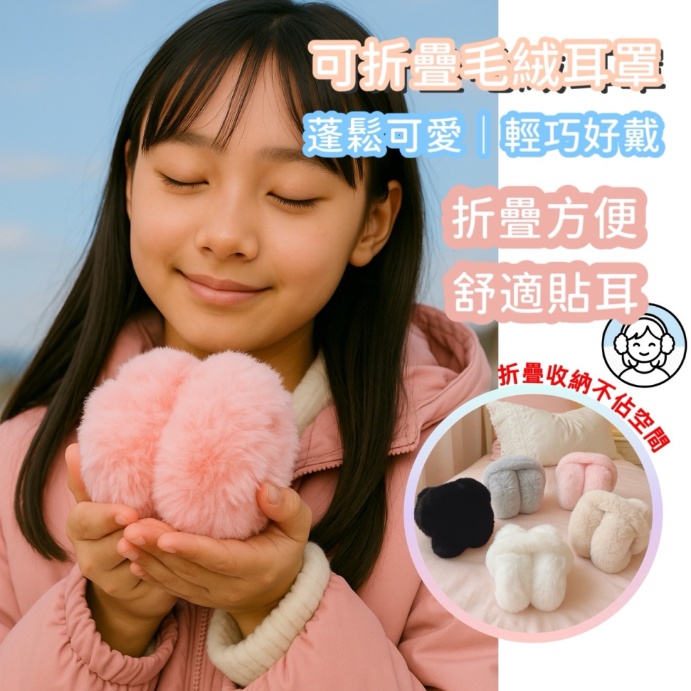 毛絨耳罩 可折疊耳罩 毛絨耳套 護耳 保暖 防寒 耳罩 保暖耳罩 加厚防風耳朵套 冬天保暖 耳朵套 毛耳罩 EA904-細節圖4