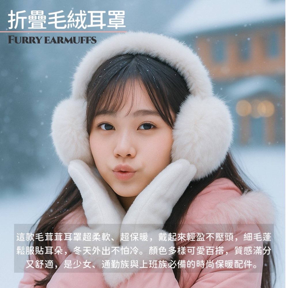 毛絨耳罩 可折疊耳罩 毛絨耳套 護耳 保暖 防寒 耳罩 保暖耳罩 加厚防風耳朵套 冬天保暖 耳朵套 毛耳罩 EA904-細節圖7