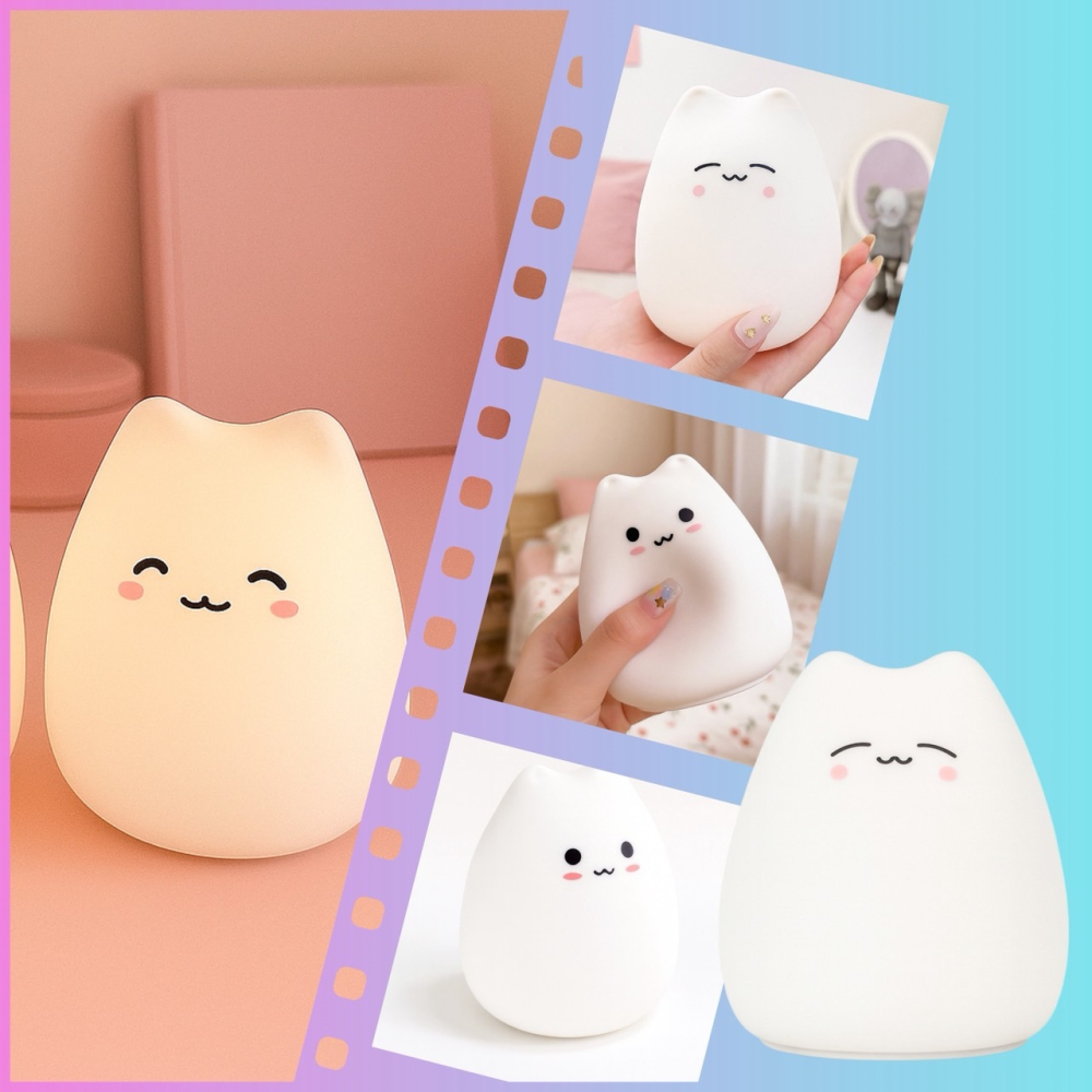 萌貓拍拍燈 貓咪燈 LED小夜燈 拍拍燈 網美燈 貓咪夜燈 氣氛燈 夜燈 床頭燈 裝飾燈 療癒擺飾 交換禮物 EA928-細節圖6