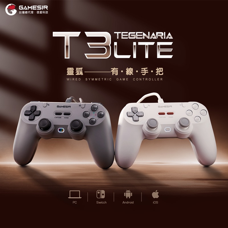 信星科技 蓋世小雞 GameSir 靈狐 T3 Lite 有線手把 對稱手把 復古 switch 搖桿 格鬥 GS001-細節圖2