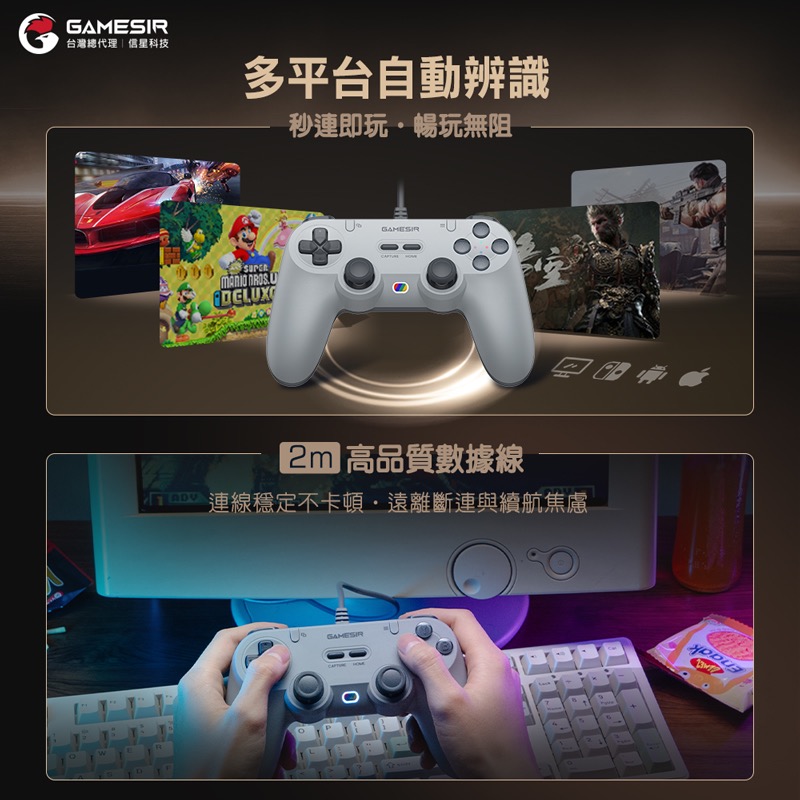 信星科技 蓋世小雞 GameSir 靈狐 T3 Lite 有線手把 對稱手把 復古 switch 搖桿 格鬥 GS001-細節圖5