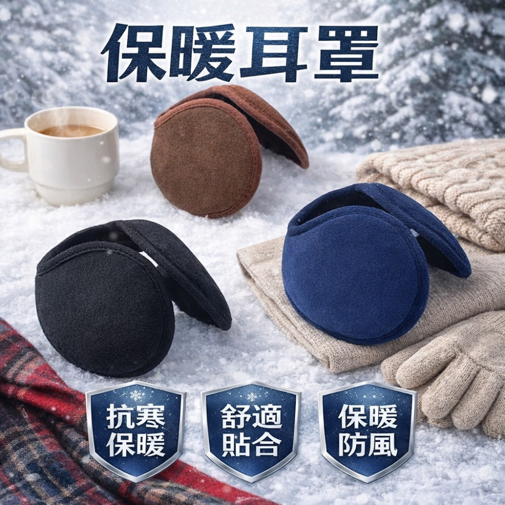 防寒保暖護耳罩 耳機式保暖耳罩 加絨耳罩 耳朵保暖 加絨內裡 絨毛脖套 脖圈 頭套 耳罩 防寒耳罩 絨毛耳罩 EA954-細節圖2