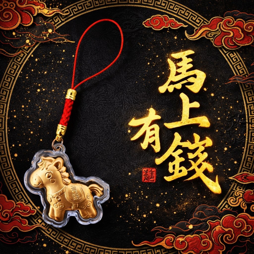 馬年小物 馬年鑰匙圈 新年吊飾 馬年吊飾 手機吊飾 發財 招財 暴富 馬上有錢 鑰匙圈 馬年活動商品 小禮品 EA959-細節圖3