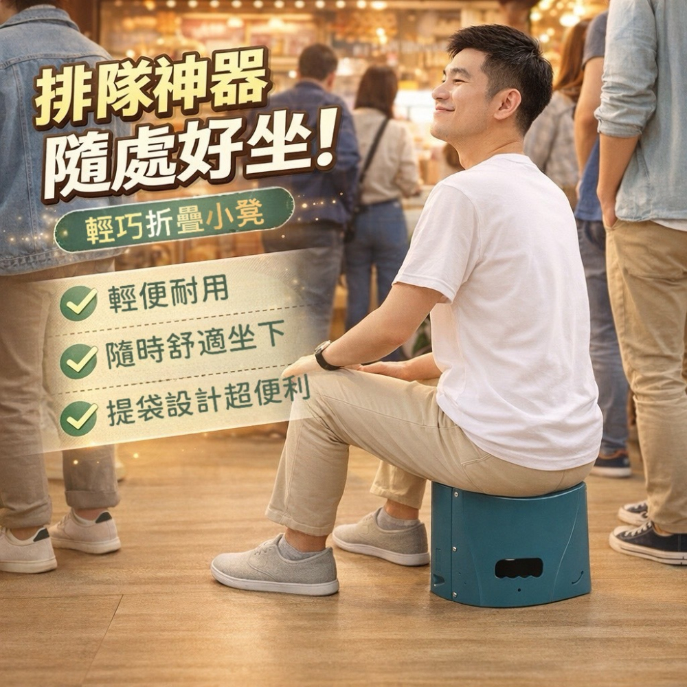 卡片式摺疊椅 摺疊椅 折疊椅 小板凳 露營椅 手提籃 提籃 卡片折疊椅 折疊椅凳 便攜式折疊椅 手提摺疊椅 EA962-細節圖5