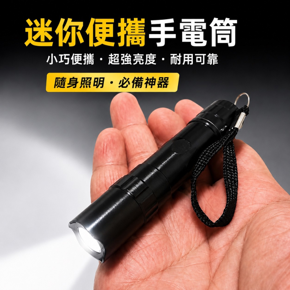 迷你便攜手電筒 迷你手電筒 裝三號電池 強光手電筒 LED燈 戶外工作燈 口袋燈 露營手電筒 夜間照明 EA1022-細節圖6