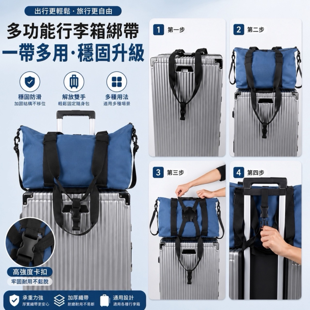 行李箱連接帶 行李箱綁帶 行李箱束帶 行李束帶 行李固定帶 行李箱一字帶 旅行箱綁帶 行李箱捆紮帶 八字帶 EA1040-細節圖6