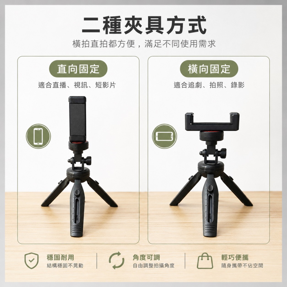 桌面三腳架 自拍三腳架 手機支架 手機三腳架 手機腳架 自拍 直播 抖音 三腳架 手機腳架 懶人迷你手機架 EA1052-細節圖7
