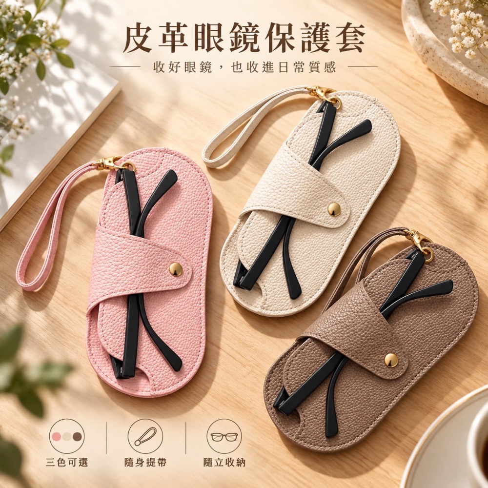 便攜式眼鏡包 吊掛式皮革眼鏡包 皮革眼鏡包 外出眼鏡包 眼鏡包 眼鏡盒 眼鏡收納 太陽眼鏡盒 太陽眼鏡 EA1140-細節圖3