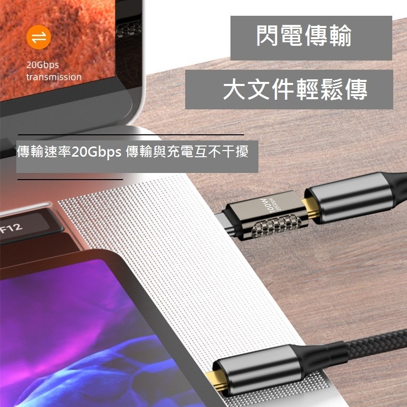 GB【台灣現貨】type-c多功能轉接頭20Gbps 鋅合金傳輸充電音視頻傳輸C轉C轉接頭-細節圖7