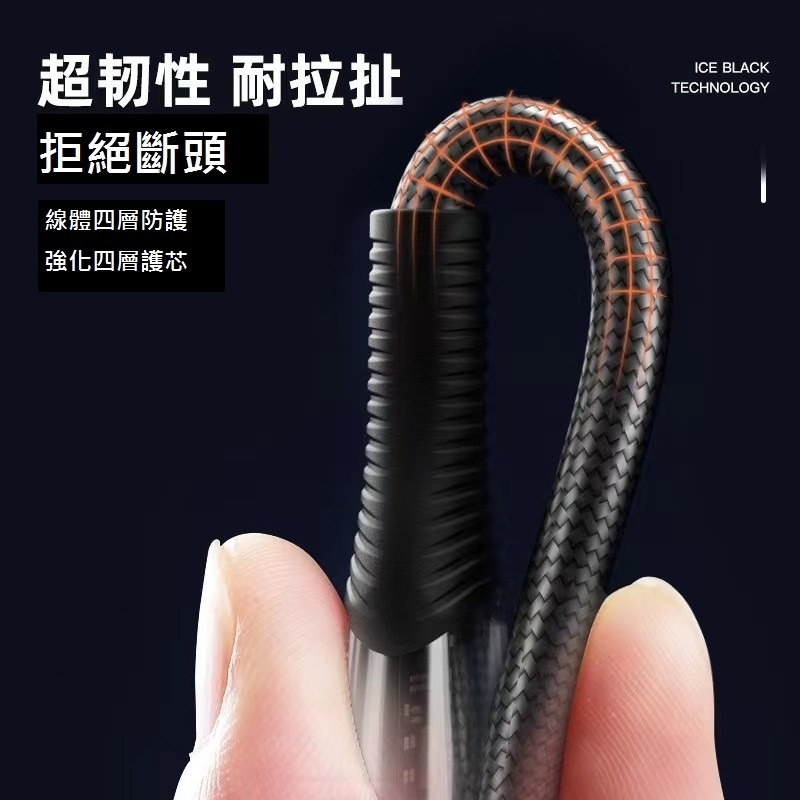 GB【台灣現貨】透明冰晶數據線120W超級快充一拖三數據線適用蘋果華為安卓手機充電線-細節圖2